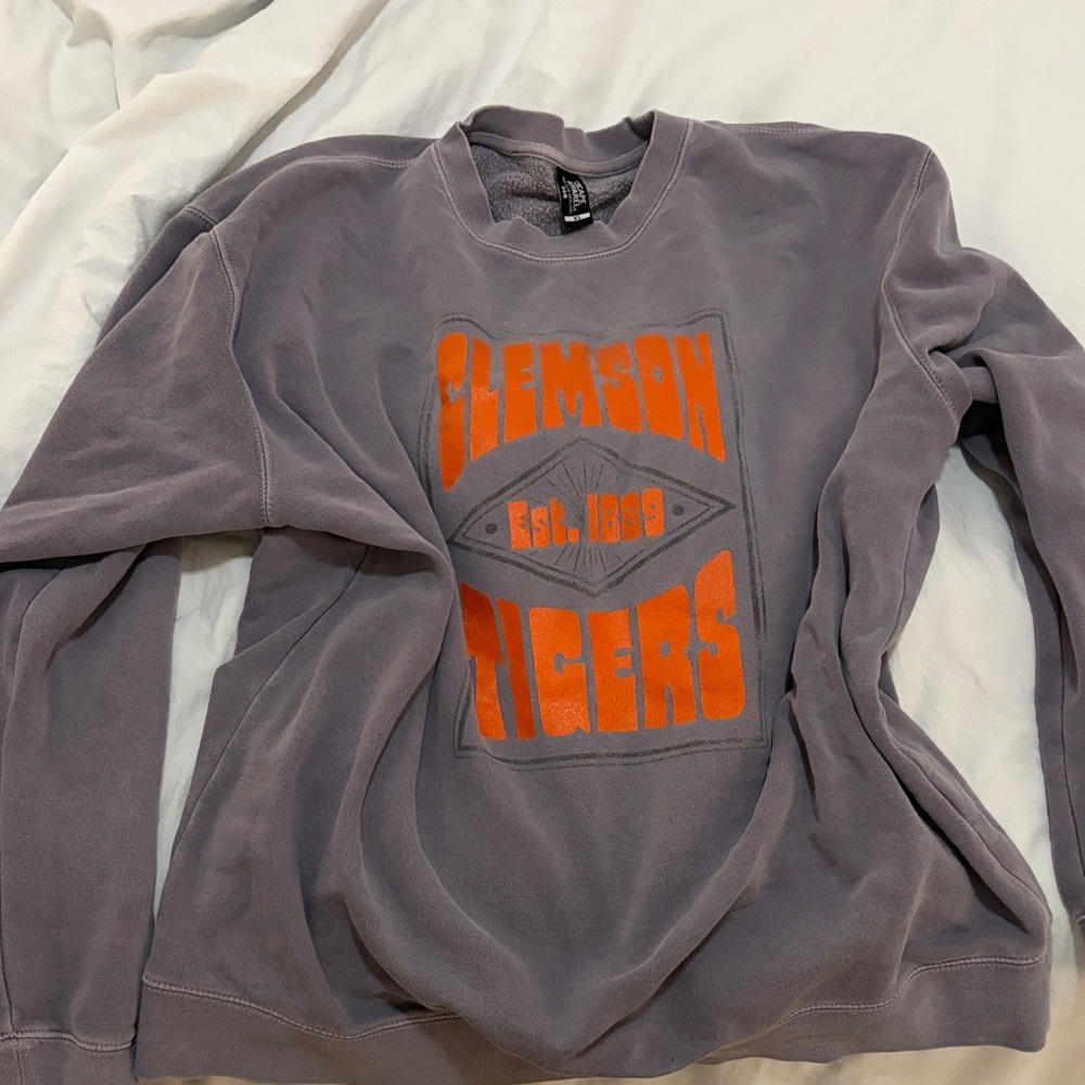Vintage style Purple Gray Clemson Tigers Crewneck